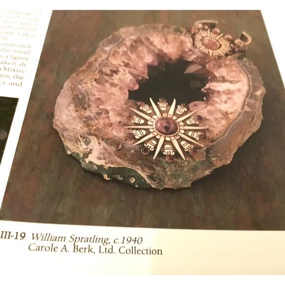 WILLIAM SPRATLING DESIGN Mexico Sterling Amethyst Aztec Sun Pendant/Brooch - Picture 5 of 5